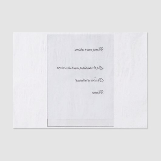 Omgekeerd Frans script voor Pet-behandelingen Tissuepapier (Voorkant)