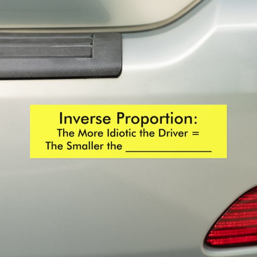 Omgekeerd gedeelte: Hoe meer Idiotisch het station Bumpersticker (Op auto)