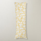 Omgekeerd geel Retro Lino Print Geometrisch Patroo Lichaamskussen (Voorkant Verticaal)