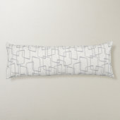 Omgekeerd grijs Retro Lino Print geometrisch patro Lichaamskussen (Achterkant)