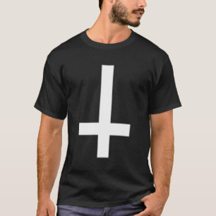 Omgekeerd kruis ondersteboven Satan Antichrist Ath T-shirt