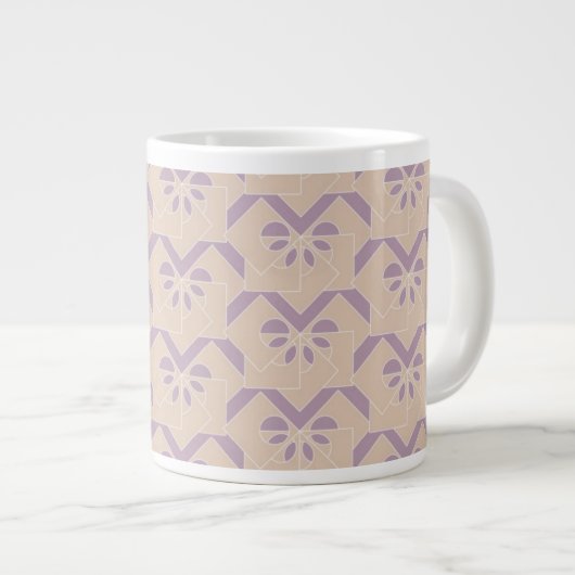 Omgekeerd lavendel patroon grote koffiekop (Voorkant rechts)