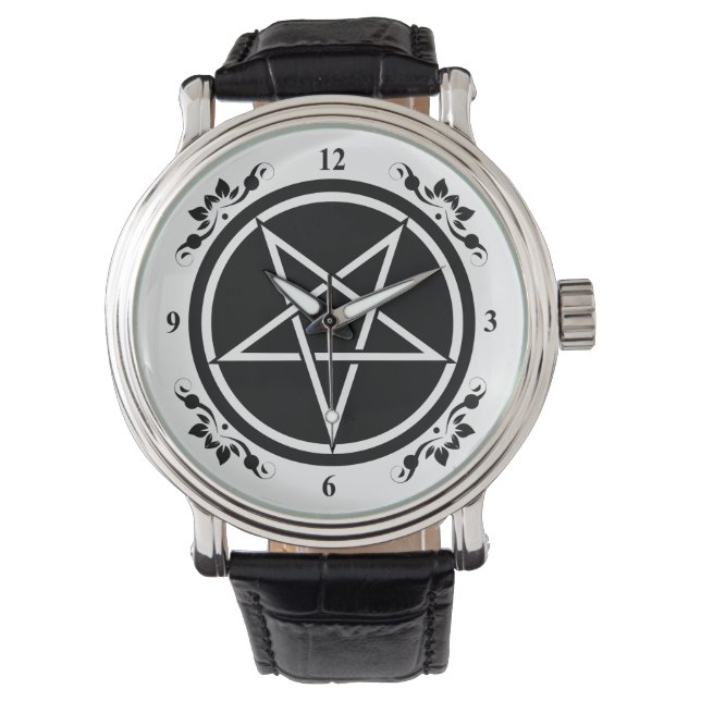 Omgekeerd pentagram horloge (Voorkant)