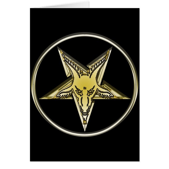 Omgekeerd Pentagram met Golden Goat Head (Voorkant)