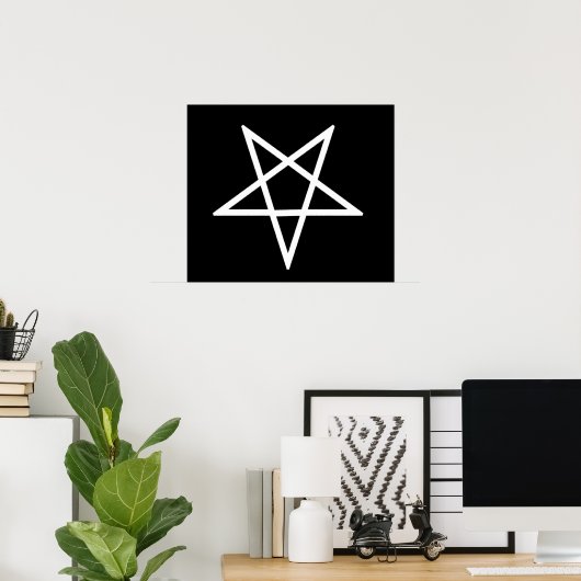Omgekeerd pentagram poster (Thuiskantoor)