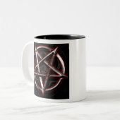 Omgekeerd pentagram tweekleurige koffiemok (Voorkant links)