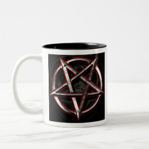 Omgekeerd pentagram tweekleurige koffiemok