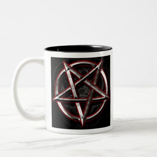 Omgekeerd pentagram tweekleurige koffiemok (Links)
