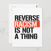 Omgekeerd racisme is geen ding briefkaart (Voorkant / Achterkant)