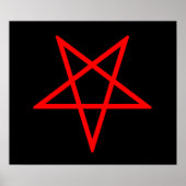 Omgekeerd Rood Pentagram Poster (Voorkant)