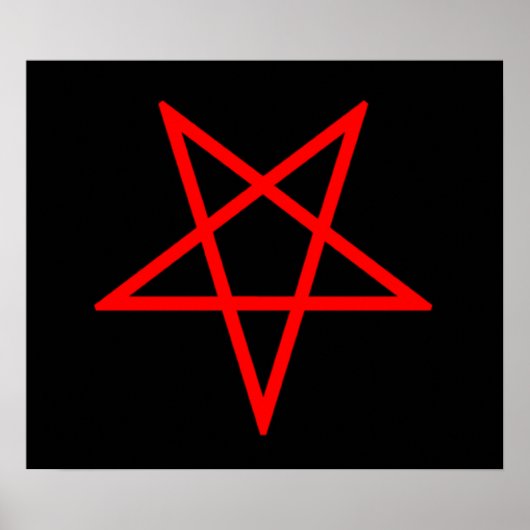 Omgekeerd Rood Pentagram Poster (Voorkant)