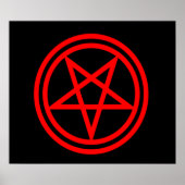 Omgekeerd Rood Pentagram Poster (Voorkant)