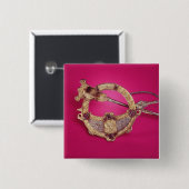 Omgekeerd van de Tara Brooch Vierkante Button 5,1 Cm (Voorkant /achterkant)