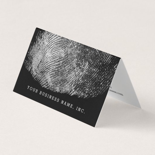 Omgekeerd Visitekaartje voor vingerafdruk, zwart-w (Voorkant)