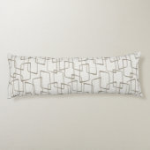 Omgekeerd warm grijs retro geometrisch patroon lichaamskussen (Achterkant)