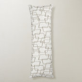 Omgekeerd warm grijs retro geometrisch patroon lichaamskussen (Achterkant (Verticaal))