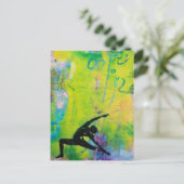 Omgekeerd Warrior Yoga Girl Briefkaart (Staand voorkant)