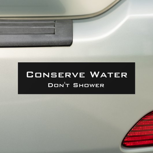 Omgekeerd water, geen douche bumpersticker (Op auto)