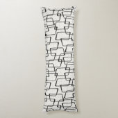 Omgekeerd zacht zwart retro geometrisch patroon lichaamskussen (Achterkant (Verticaal))