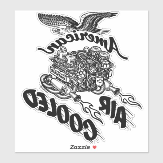 Omgekeerde Amerikaanse luchtgekoelde motor Corvair Sticker (Vel)