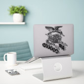 Omgekeerde Amerikaanse luchtgekoelde motor Corvair Sticker (Laptop op bureau)
