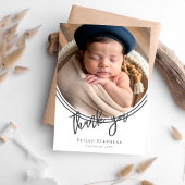 omgekeerde boog dank u 3 foto geboorte aankondigin kaart