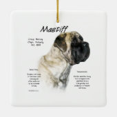 Omgekeerde Brindle Mastiff Geschiedenis Keramisch Ornament (Achterkant)