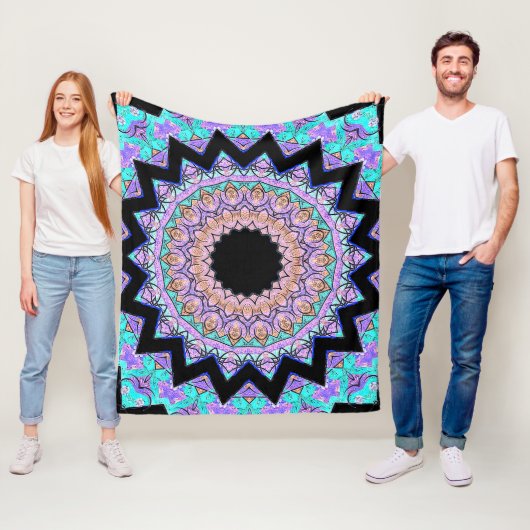 Omgekeerde conflict Mandala (Zwart) Fleece Deken (In situ)