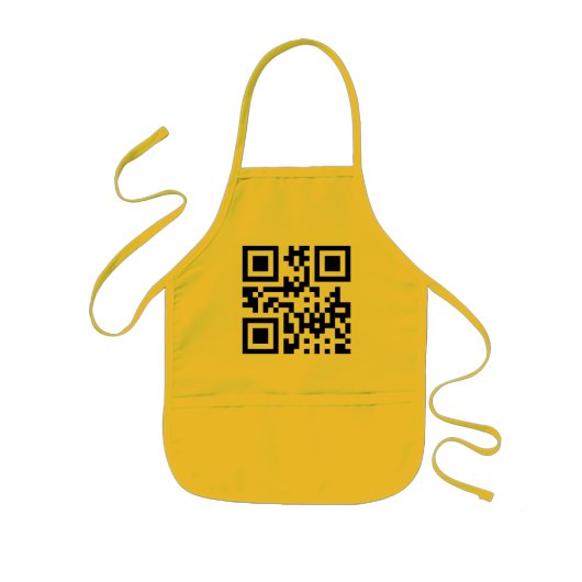 Omgekeerde ☻ Gelukkig Gezicht -- QR Code Kinder Schort (Voorkant)