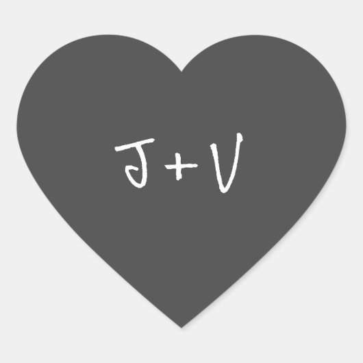 Omgekeerde handgeschreven paar Initialen Envelope  Hart Sticker (Voorkant)