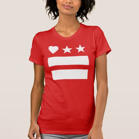 Omgekeerde hartstroom op rood T-shirt (Voorkant)