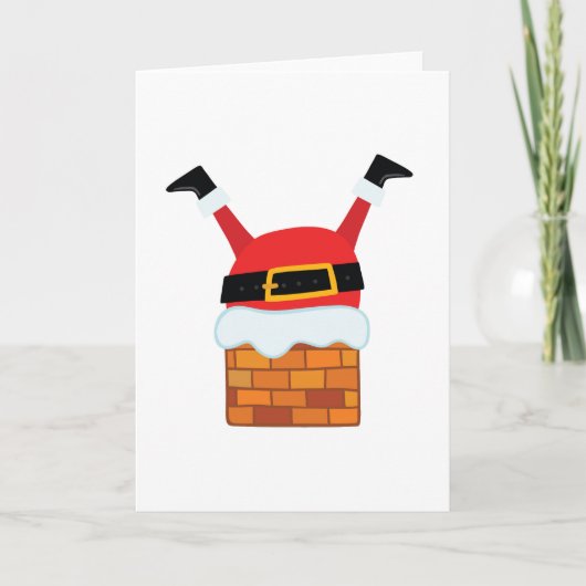 Omgekeerde Kerstman Feestdagen Kaart (Voorkant)