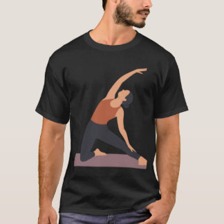 Omgekeerde krijgerpose Yoga Illustratie vintage vr T-shirt