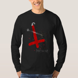 Omgekeerde kruis Anti Christus Satan 666 Lucifer T-shirt