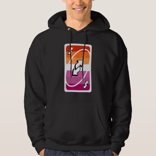 omgekeerde lesbische pride vlag uno lesbisch hoodie (Voorkant)