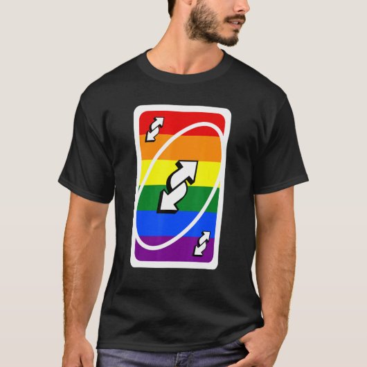 Omgekeerde LGBT Pride Vlag Uno LGBT T-shirt (Voorkant)