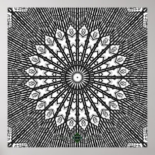 Omgekeerde Looking Glass Mandala Poster