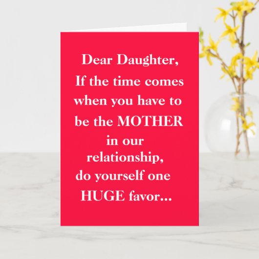 Omgekeerde Moederdag Kaart (Gele Bloem)