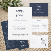 Omgekeerde Navy Ampersand Bruiloft | Save the Date