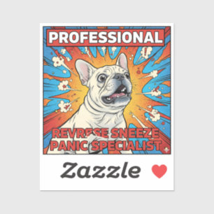 Omgekeerde Nieuw Panische Franse Bulldog Grappige  Sticker