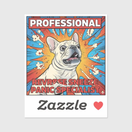 Omgekeerde Nieuw Panische Franse Bulldog Grappige Sticker (Vel)
