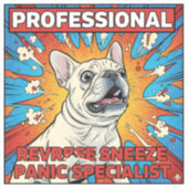 Omgekeerde Nieuw Panische Franse Bulldog Grappige Sticker (Voorkant)