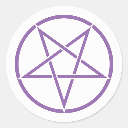Omgekeerde pentagram (aanpasbare pentagramkleur) ronde sticker (Voorkant)