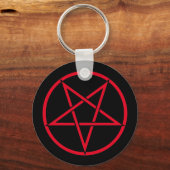 Omgekeerde pentagram (aanpasbare pentagramkleur) sleutelhanger (Voorkant)
