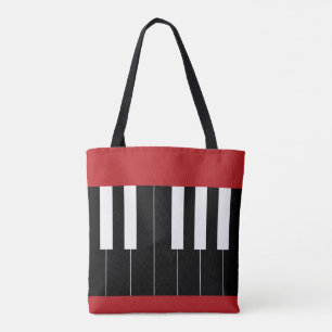 Omgekeerde pianotoetsen tote bag