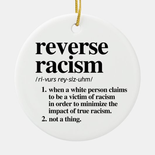 Omgekeerde racistische definitie keramisch ornament (Voorkant)