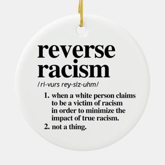 Omgekeerde racistische definitie keramisch ornament (Achterkant)