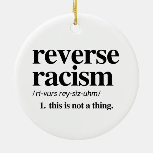 Omgekeerde racistische definitie keramisch ornament (Achterkant)