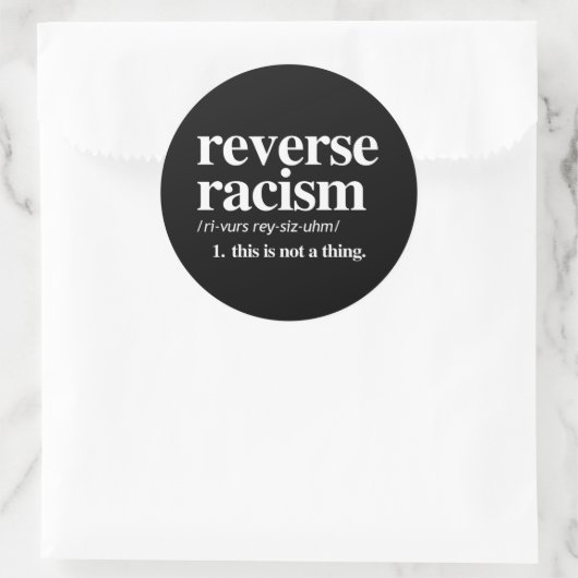 Omgekeerde racistische definitie ronde sticker (Tas)