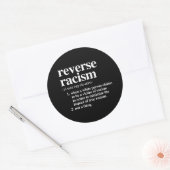 Omgekeerde racistische definitie ronde sticker (Envelop)